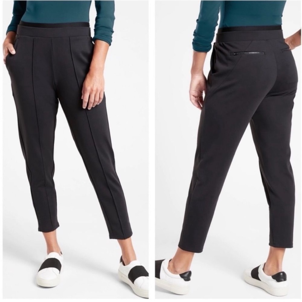 Athleta Venice Black Cropped Ponte Pants-size Large